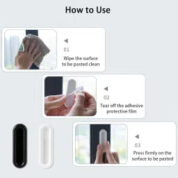 Fianoeir 10PCS Sliding Door Handle, Cupboard Handlesr, Drawer Cabinet, Self-Adhesive Push Pull Handles for Sliding Door Wardrobe, Kitchen Cabinet Drawer, Room, Living Room, Door, Window (White+Black) image 4