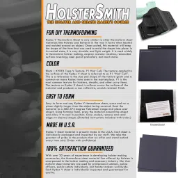 KYDEX Thermoform Sheet - (Type V) - (P1 Texture) - (0.080 Thickness) - (8in x 12in Sheets) - (Black) - (2 Pack) - for Holster Making, Cosplay, Airsoft Armor, Keel Guards image 5