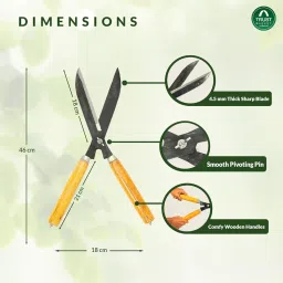 TrustBasket Heavy Duty Garden Shear – (4.5 mm Think, 7 inch Long, Metal Blade) Comfortable Grip for Trimming, Pruning, Cutting, Hedge Cutter Tool for Lawn, Hedge Trimmer for Garden image 1