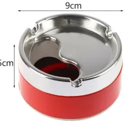 Honbon Stainless Steel 3 Slot Unbreakable Cigarette Ashtray with Rotating Lid Windproof Smoking Accessory for Tabletop Decor,Home,Outdoor & Indoor for Unisex (pack of 2) image 3