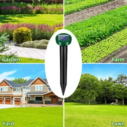 Solar Mole Repellent, Ultrasonic Squirrels Repeller for Moles, Gophers, Voles & Skunks, Waterproof Lawn & Yard Deterrent, 8 Pack image 3