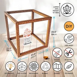 Shree Space DIY Festival Creative Cube Utsav Mandap – Foldable Paper Pandal Cube Decorative Stand for Home, Ganesh Chaturthi, Diwali, Janmashtami & All Festivals image 2