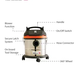 IBELL Stainless Steel Wet/Dry Vacuum Cleaner with Powerful Suction Water Picking Brush and Blower Function (Cyclone 1400) image 2