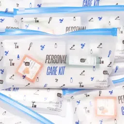 sevenhills toiletries 50 Sets Hotel Accessories,Guest House Kit,Guest Room Amenities,Marriage Guest Toiletry Kit Hospital Kit Frosted Zipper Pouch 9 X 4.5 INCH (50 Sets) image 2