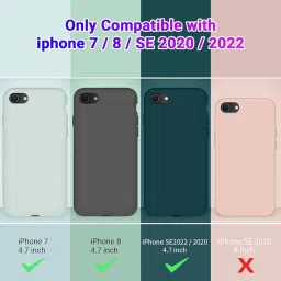 LIRAMARK Silicone Soft Back Cover Case for Apple iPhone SE 2020/2022 / iPhone 7 / iPhone 8 (Silicone Black) image 1