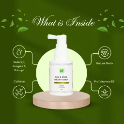 Planet Earth Organics Hair & Beard Growth Spray | 3% Redensyl, 3% Anagain, 2% Baicapil, Biotin, Caffeine & Pro-Vitamin B5 | Reduces Hair Fall, Strengthens Roots & Promotes Natural Growth 30ml image 3