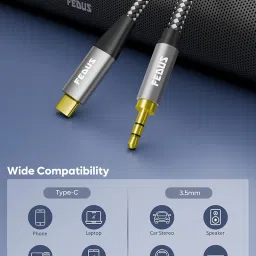 FEDUS 5M USB Type C to 3.5mm Male Headphone Jack Adapter, Type C Aux Audio Dongle Cable USB C to Aux Compatible with iPhone 16/15, Galaxy S24/S23/S22 Ultra, iPad Pro, Headphone, Speaker, Car Stereo image 1