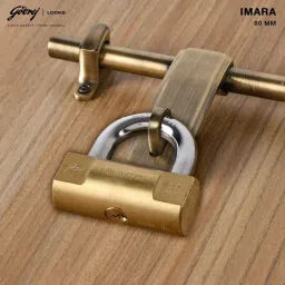 Godrej Locking Solutions and Systems Imara 80mm Brass Padlock 3 Keys (Brown, Painted Finish) image 1