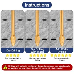 HPHOPE Upgraded Four-Flute Eccentric Drill Bit Set 5Pcs, New Hex Shank Ultra-Hard Carbide Triangle Drill, Multifunction Masonry Drill Bits Set, Four-Edged Serrated Concrete Drill Bit Set image 3