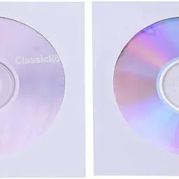 Paper CD DVD Sleeves CD Envelopes Disc Storage with Window Cut Out and Flap for CD, DVD, BlueRay (100 Pcs Pack, White) image 4