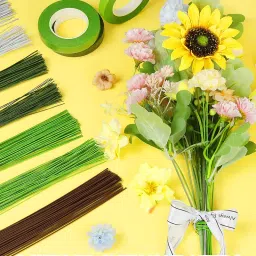 FIVEIZERO 100 PCS 18 Gauge Green Floral Wire Stems for Artificial Flower Making,Florist Wire,Flower Wire for Crafts,Wreaths and DIY Projects image 3