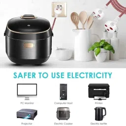 3 Pin Cotton Threaded Male to Female Expandable Electric Extension with 3.5 Meter Wire(Red & White) image 4