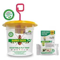 Barrix Catch Vegetable Fruit Fly Trap, Mini– Eco-Friendly, Non-Pesticide Fly Killer Jar | Reusable Insect Catcher with Lure | Safe & Natural Pest Control for Outdoor Use (Fly Catch, 2, Piece) image 1