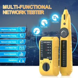 KOLSOL Network Cable Tester, Ethernet Wire Tracer with Telephone Line Checking for CAT5 CAT6, RJ11 RJ45 LAN Network Cable Finder for Wire Continuity/Short/Breaking/Open/Crossing image 1