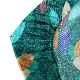 VAS COLLECTIONS Premium Cotton 160tc Elastic Fitted Bedsheets with 2 Pillow Covers | Double Bed with Corner Elastic Wrinkelfree Floral Pattren Breathable |Size-72 x 68 + 6 inches |Dark Green & Rust image 5