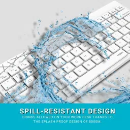 Rapoo 8000M Multi-Mode Keyboard & Mouse Bluetooth 3.0/4.0 Wireless 2.4 GHz 1300 DPI Combo-White image 3