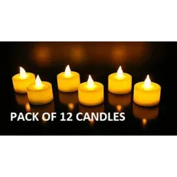 SKYVILLA 12 Pcs LED Tea Light Candles | Flameless Smokeless Acrylic Diyas | Battery Operated Festival Lights for Navratri Diwali Deepawali | Decorative Lights for Mandir and Gifting (Light Yellow) image 4