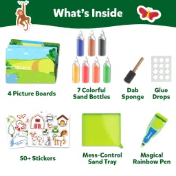 Skillmatics Sand Art Activity - Animals, Create & Stick 50+ Colorful Stickers, Creative Craft Kits & Supplies for Kids, Gifts for Girls & Boys Ages 4, 5, 6, 7, 8, 9, 10, Multicolor image 2