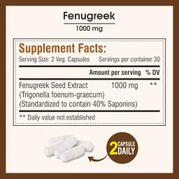 Biotrex Fenugreek - Improves Cholesterol Levels, 1000mg (60 Capsules), nutritional supplement, multivitamins, vitamin capsules, for men, women and adults, best health supplements image 3