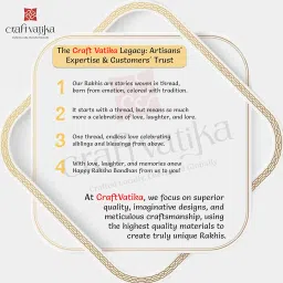 CraftVatika Bhaiya Bhai Bhabhi Rakhi Set - Rakhi with Elephant Showpiece - Couple Rakhi for Brother and Bhabhi with Gift Combo image 4