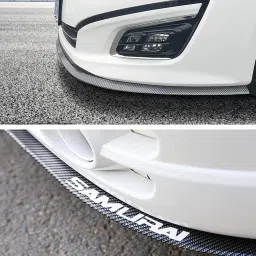 Detachi Car Samurai Front Bumper Protector | Black Body Kit Bumper Lip Side Skirt Rubber Compatible with All Cars Set of 1 (2.5 Meter) image 2