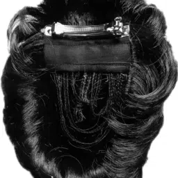 HAIR WALA™ Flower Style Claw Clip Bun net attached Hair Extension decorative bun for attractive look Synthetic Fake Ponytail Hair extension for Women Girls, Matte Finish Color (Black) image 2