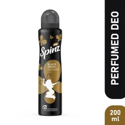 Spinz Black Magic Perfumed Deo for Women, with International Fragrances for Long Lasting Freshness and 24 Hours Protection from Odour causing Bacteria, 200ml image 1