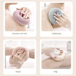 ZAKOFOL Ultra Soft Exfoliating Bath Shower Scrub Sponge for Men, Women, and Baby | Round Bathing Foam Loofah for Mud & Dirt Removal | Gentle Body Exfoliator with Suction Cup | 1 Piece image 4