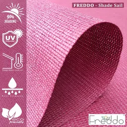 FREDDO HDPE Fabric Cotton Webbing Sun Shade Sails 85-90% Protection from Sun & UV Rays Ideal for Car Parking, Outdoor Garden, Balcony, Patio, Burgundy Color, 10 ft x 12 ft, Pack of 1 Piece image 1