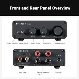 Fosi Audio TB10D 600W TPA3255 Power Amplifier Home Audio HiFi Stereo Class D Digital 2 Channel Integrated Mini Passive Speaker Amp image 3