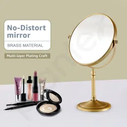 Plantex Premium Brass Magnifying Mirror/Dual Side Makeup Mirror with Stand/Shaving Mirror for Bathroom with 5x/1x Magnification (8 Inch-Brass Antique/Tabletop) image 3