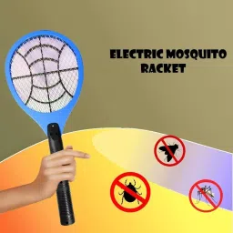 Ephemeral Heavy Duty Mosquito Racket Bat | Rechargeable Electric Fly Swatter | Mosquito Killer Racquet With 2 Pin Plug (Assorted) image 5