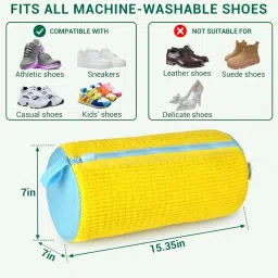 ecooe Shoe Cover Laundry Bag for Washing Machine, Reusable Shoe Bag with Zipper for Washer and Dryer, Microfiber Protective Pouch for Machine Wash, Prevents Damage and Noise, Fits All Shoe Sizes.(Multi) image 1