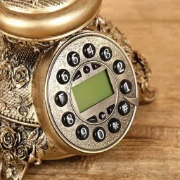 Classic Retro Old Fashioned Telephone landline Home Phone Rotary Dial with Push Buttons and LCD Display-Imitation Ancient Pastoral Retro Phones Office hottel Decorative Telephone. image 4