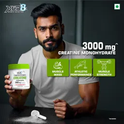 XLR8 Creatine Monohydrate Powder Micronized | Rose Afza, 250g | Pre & Post Workout Supplement for Men & Women | Supports Muscle Growth & Energy image 1