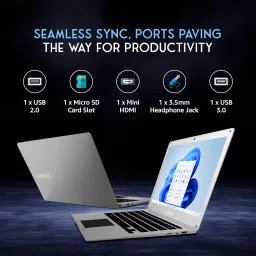 Ultimus PRO Intel Dual Core ~2.4GHz (4 GB/128 GB EMMC Storage/Windows 11 Home) NU14U6INC43BN-CS Thin and Light Laptop (14 Inch, Cloud Silver, 1.2 kg) image 4