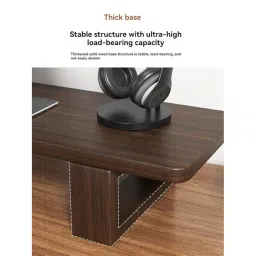 carpentray Wooden 66CM Computer Monitor Stand, Monitor Riser Desk Shelf Desktop Stand TV Laptop Riser with Keyboard Storage Desk (Walnut Finish) image 3