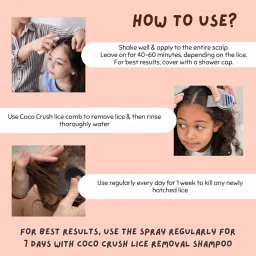 Ayurvedic Anti-Lice Combo: Lice Removal Shampoo & Hair Spray | 100% Natural | Kills Lice, Eggs & Nits | Safe for Kids | Neem, Tea Tree & Camphor (2 * 50ml) (100ml) image 2