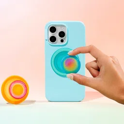 PopSockets Round Phone Grip Compatible with MagSafe, Adapter Ring Included, Phone Holder, Wireless Charging Compatible - Jelly Sunni image 1
