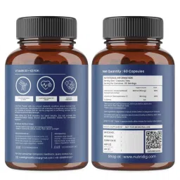 Nutridig® Vitamin D3 + K2 Capsules – 600 IU Vegan D3 (from Lichen) & 55 mcg K2 (MK-7) | High Absorption | Bone, Heart & Immune Health | 120 Veg Capsules image 1