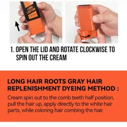 DUNGRANI Temporary Hair Dye Stick for Adults, Quickly Covers Dry Hair Effectively, Easy to Apply And Wash Out, Easy Application for All Hair Types, Hair Dye Stick (Black, 20 g) image 1