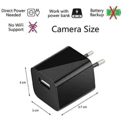 USB Charger Camera for Home, Charger Adapter CCTV with Mobile Viewing & Night Vision 1080P Mini Lamp IR CCTV Home Security Plug & Play Charger Camera image 3
