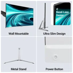 ZEBRONICS A24FHD LED Monitor, 24 inch (60.96cm), 250 nits, 100Hz, Slim Design, FHD, 1080p, Wall Mountable, HDMI, VGA, Ultra Slim Bezel, Metal stand, Built-in Speakers image 5