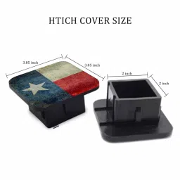 Beabes Texas Flag Trailer Hitch Tube Cover Plug Cap, Grunge The Lone Star American Texas Flag Lightweight Hitch Covers Protector Tow Hitch Cover Plug Cap Receiver Hitch Accessories 2 Inch image 1