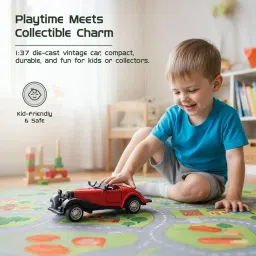 Amazon Brand – Metal Die Cast 1:37 Vintage Open Car | Red | Classic Collectable Model for Kids & Adults image 3