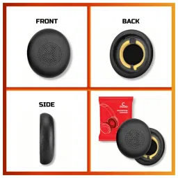 Crysendo Headphone Cushion for Jabra Elite 45h/Jabra Evolve2 40 /Evolve2 65 MS/UC Headphones | Jabra Headset Cushion Replacement Earpads with High-Density Memory Foam & Softer Protein Leather (Black) image 5