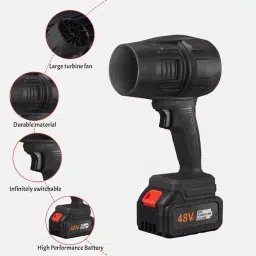 Cordless Leaf Blower Portable Dust Cleaner Handheld Jet Blower 180000 RPM Compressed Air Duster with Adjustable Speed for Patio Cleaning, Drying,Camping 1 Battery image 4