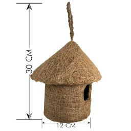 AVIANS Hand Made Bird Nest and Shelter Made of Natural Coir Fibre and Gum for Bird Cages, Balcony and Garden Decorative Home Article Large Set of 1 image 3