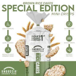 Ambrosia Organic Farm Healthy Brown Rice Cakes, No Fat, No Cholesterol, Gluten Free, Lightly Salted| Tteokbokki the Korean Brown breadsticks|Try With Crunchy Peanut Butter (Min 120g Each) (Pack of 4) image 5