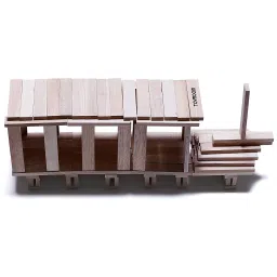 Toyroom-Room full of Smiles Marble Run Stem Wooden Planks Building Blocks Set | Educational | Brain Builder | for Open-Ended Play & Creativity | Natural Eco-Friendly Toy for Kids - 100 Pieces (Beige) image 4